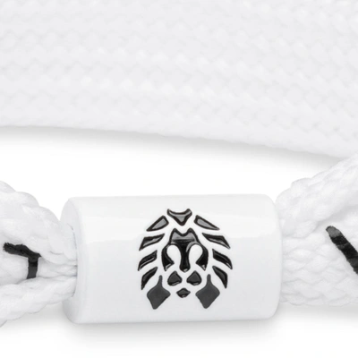 Rastaclat Original Hand Assembled White Positive Vibes Adjustable Single Lace Bracelet In Silver