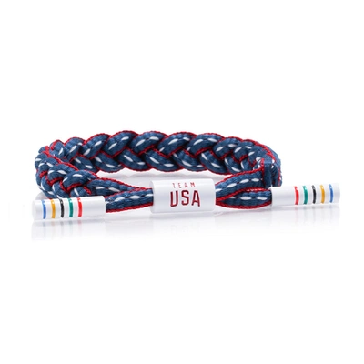 Shop Rastaclat Original Hand Braided Usa Medalist Adjustable Bracelet In Blue