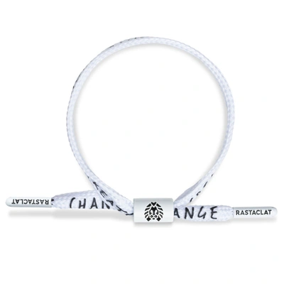 Rastaclat Original Hand Assembled White Create Change Adjustable Single Lace Bracelet In Silver