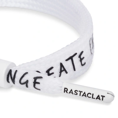 Shop Rastaclat Original Hand Assembled White Create Change Adjustable Single Lace Bracelet In Silver