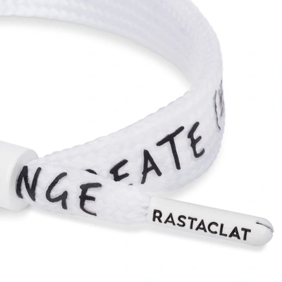 Rastaclat Original Hand Assembled White Create Change Adjustable Single Lace Bracelet In Silver
