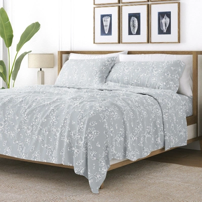 Shop Ienjoy Home Trellis Vine Light Gray Pattern Sheet Set Ultra Soft Microfiber Bedding, Queen In Grey