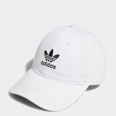 Shop Adidas Originals Relaxed Strap-back Hat In White