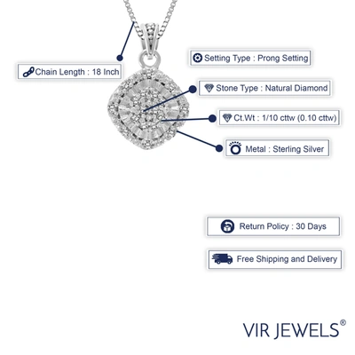 Vir Jewels 1/10 Cttw Diamond Pendant Necklace .925 Sterling Silver With 18 Inch Chain In Silver
