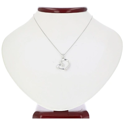 Shop Vir Jewels 1/20 Cttw Heart Shape Diamond Pendant Necklace 14k White Gold With 18 Inch Chain In Silver