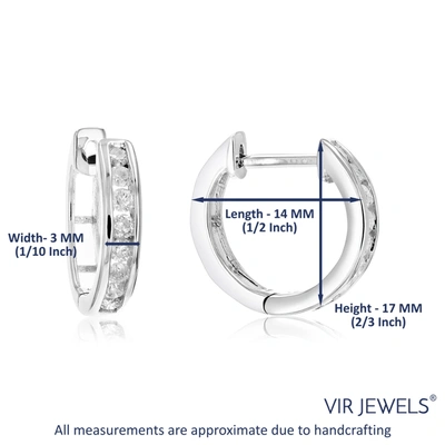 Vir Jewels 1/2 Cttw Diamond Hoop Earrings .925 Sterling Silver 16 Stones Dangle 1/2 Inch In Silver