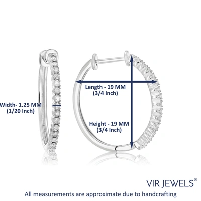 Vir Jewels 1/4 Cttw Diamond Hoop Earrings .925 Sterling Silver 30 Stones Dangle 3/4 Inch In Silver