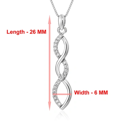 Vir Jewels 1/10 Cttw Diamond Wave Pendant In 10k White Gold With 18 Inch Chain In Silver