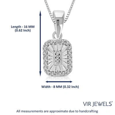Vir Jewels 1/10 Cttw Diamond Pendant Necklace .925 Sterling Silver 18 Inch Chain Rectangle In Silver