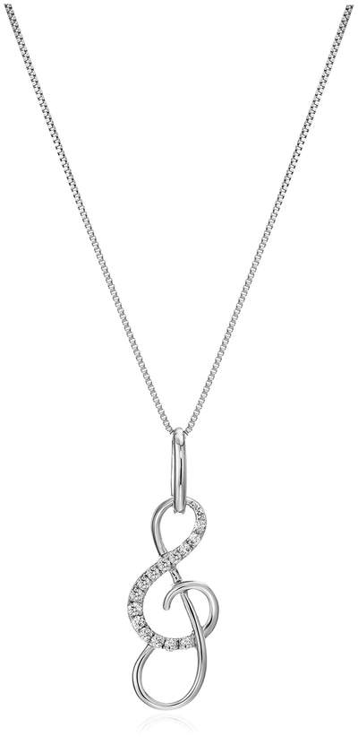 Vir Jewels 1/10 Cttw Diamond Musical Pendant 10k White Gold With 18 Inch Chain In Silver