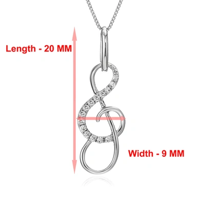 Vir Jewels 1/10 Cttw Diamond Musical Pendant 10k White Gold With 18 Inch Chain In Silver