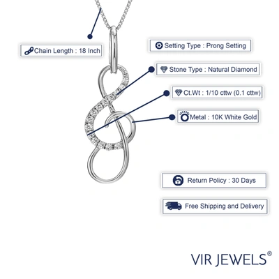 Vir Jewels 1/10 Cttw Diamond Musical Pendant 10k White Gold With 18 Inch Chain In Silver