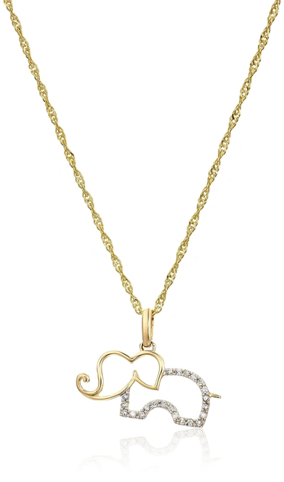 Shop Vir Jewels 1/10 Cttw Diamond Elephant Pendant Necklace 14k Yellow Gold With 18 Inch Chain In White