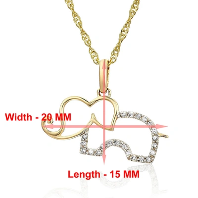 Shop Vir Jewels 1/10 Cttw Diamond Elephant Pendant Necklace 14k Yellow Gold With 18 Inch Chain In White