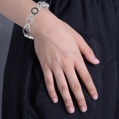 Vir Jewels 2 Cttw Black Diamond Tennis Bracelet .925 Sterling Silver With Rhodium Circle