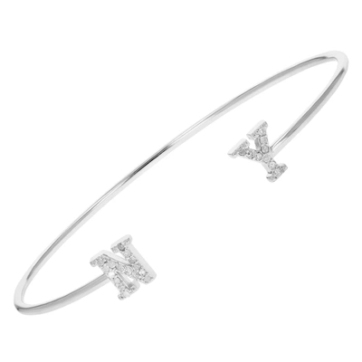 Vir Jewels 0.15 Cttw Diamond Bangle Bracelet .925 Sterling Silver With Rhodium New York
