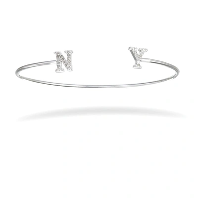 Vir Jewels 0.15 Cttw Diamond Bangle Bracelet .925 Sterling Silver With Rhodium New York