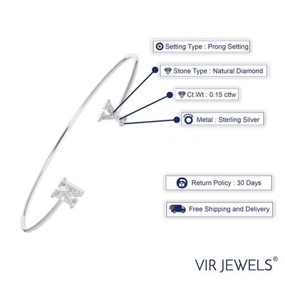 Vir Jewels 0.15 Cttw Diamond Bangle Bracelet .925 Sterling Silver With Rhodium New York