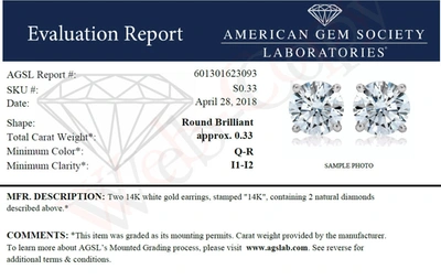 Vir Jewels 1/4 To 1 Cttw Vs2-si1 Certified Diamond Stud Earrings 14k White Gold Screw Backs In Silver