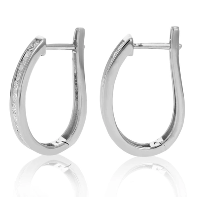 Vir Jewels 1.50 Cttw Princess Cut Diamond Hoop Earrings 14k White Gold Channel Set 1 Inch In Silver