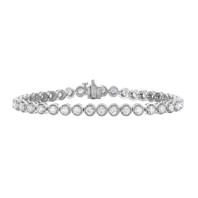 Vir Jewels 4 Cttw I1-i2 Clarity Diamond Bracelet 14k White Gold Tennis Round Prong 7 Inch In Silver