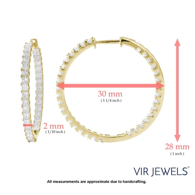 Vir Jewels 3 Cttw Princess Cut Diamond Inside Out Hoop Earrings 14k Yellow Gold Prong 1 Inch In Silver