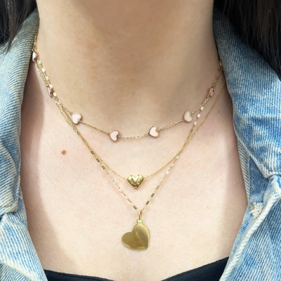Shop The Lovery Gold Puffy Heart Necklace