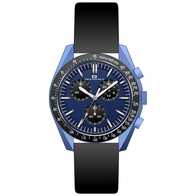 Shop Oceanaut Men's Orbit Blue Dial Watch In Black