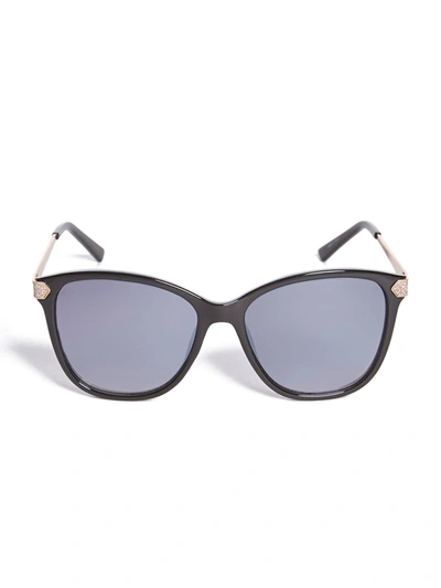 Guess Factory Glitter Oversize Square Retro Sunglasses In Purple