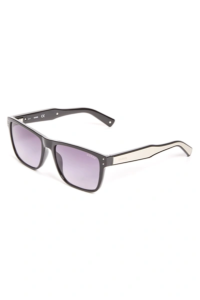 Shop Guess Factory Metal Arm Square Sunglasses In Purple