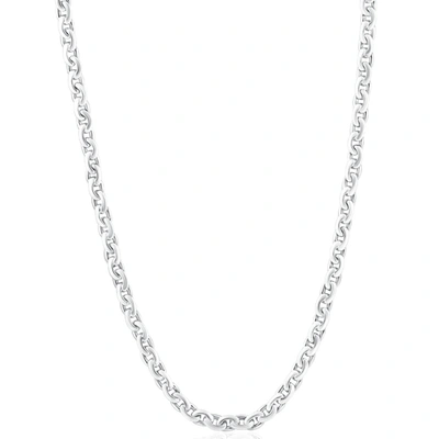 Pompeii3 Men's 14k Gold (40gram) Or Platinum (75gram) 5mm Link Chain Necklace 20" In Silver