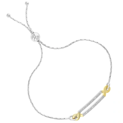 Vir Jewels 1/10 Cttw Diamond Bolo Bracelet Yellow Gold Plated Over Silver Two Row Style In Gold