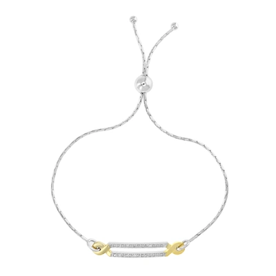 Vir Jewels 1/10 Cttw Diamond Bolo Bracelet Yellow Gold Plated Over Silver Two Row Style In Gold