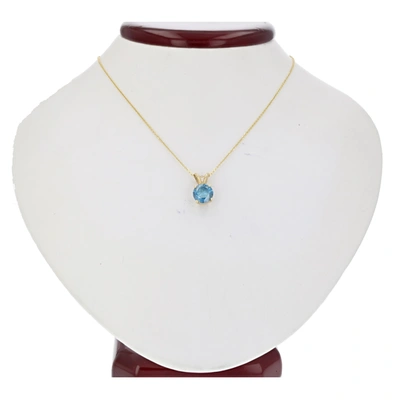 Vir Jewels 1 Cttw Blue Diamond Solitaire Pendant Necklace 14k Yellow Gold Round With Chain