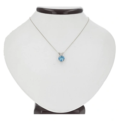 Vir Jewels 1 Cttw Blue Diamond Solitaire Pendant Necklace 14k White Gold Round With Chain