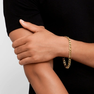 Adornia 14k Plated Figaro Bracelet In Yellow