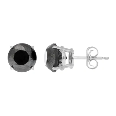Vir Jewels 1.50 Cttw Black Diamond Stud Earrings 14k White Gold Round Push Backs 4 Prong Basket