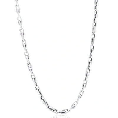 Shop Pompeii3 Men's 14k Gold (49gram) Or Platinum (92gram) 5mm Link Chain Necklace 20" In Silver