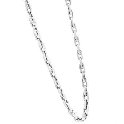 Shop Pompeii3 Men's 14k Gold (49gram) Or Platinum (92gram) 5mm Link Chain Necklace 20" In Silver