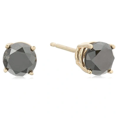 Shop Vir Jewels 1 Cttw Black Diamond Stud Earrings 14k Yellow Gold Round Push Backs 4 Prong Basket