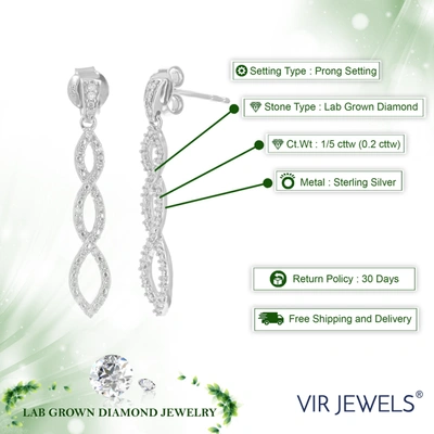 Shop Vir Jewels 1/5 Cttw Lab Grown Diamond Dangle Earrings .925 Sterling Silver Prong Set 1 1/4 Inch