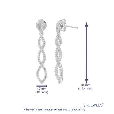 Vir Jewels 1/5 Cttw Lab Grown Diamond Dangle Earrings .925 Sterling Silver Prong Set 1 1/4 Inch In Silver