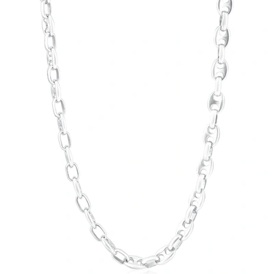 Pompeii3 Men's Marine 14k Gold (86gram) Or Platinum (161gram) 9mm Link Chain Necklace 24" In Silver