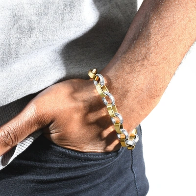 Pompeii3 Men's Link 14k Gold (68gram) Or Platinum (110gram) 11mm Bracelet 8.5" In Silver