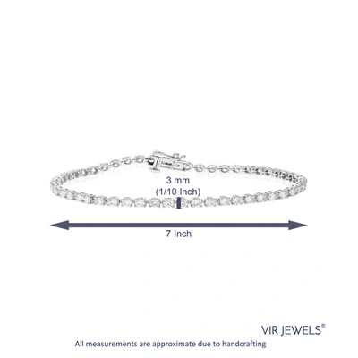 Vir Jewels 3 Cttw 53 Stones Round Diamond Bracelet 14k White Gold Prong Set 7 Inch In Silver