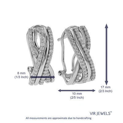 Vir Jewels 1/3 Cttw Round Cut Lab Grown Diamond Hoop Earrings In .925 Sterling Silver Prong Set 2/3 Inch In Silver