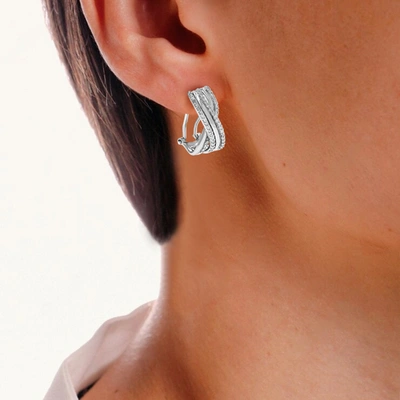 Vir Jewels 1/3 Cttw Round Cut Lab Grown Diamond Hoop Earrings In .925 Sterling Silver Prong Set 2/3 Inch In Silver