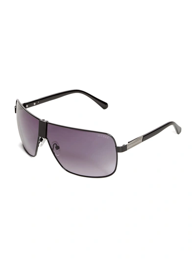 Shop Guess Factory Metal Shield Sunglasses In Purple