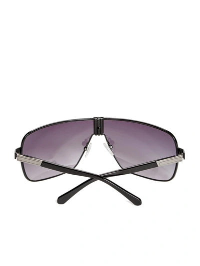 Shop Guess Factory Metal Shield Sunglasses In Purple