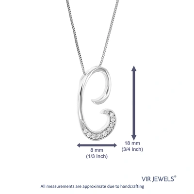 Vir Jewels 1/14 Cttw Round Cut 9 Stones Lab Grown Diamond Pendant Necklace .925 Sterling Silver 1/3 Inch With 1 In Silver